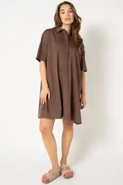 Wehkamp Est'seven midi jurk bruin aanbieding