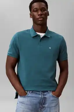 Wehkamp CALVIN KLEIN JEANS regular polo petrol aanbieding