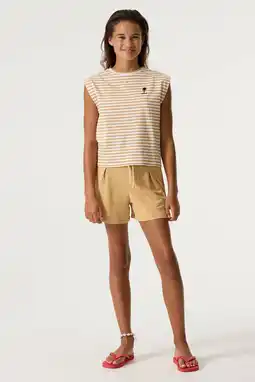 Wehkamp Garcia relaxed regularwaist sweatshort beige aanbieding