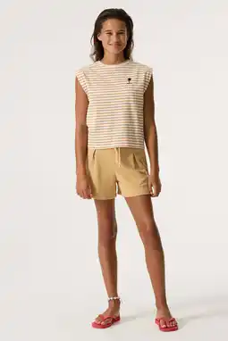 Wehkamp Garcia relaxed regularwaist sweatshort beige aanbieding
