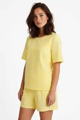 Wehkamp FLURESK blousetop broderie geel aanbieding