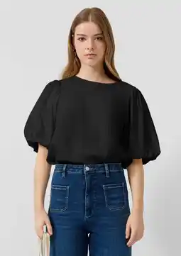 Wehkamp QS top met textuur zwart aanbieding