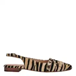 Wehkamp Tango Duna 4 m leren slingback loafers met ponyhair en zebraprint beige/zwart aanbieding