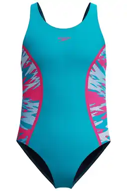 Wehkamp Speedo Endurance Pro sportbadpak Hyperboom Splice turquoise/roze aanbieding