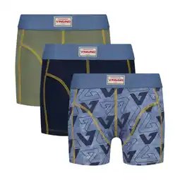 Wehkamp Vingino boxershort - donkerblauw/blauw/olijfgroen (set van 3) aanbieding