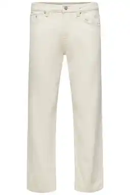 Wehkamp ONLY & SONS ONSEDGE straight leg jeans ecru aanbieding
