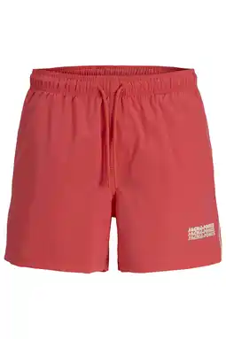 Wehkamp JACK & JONES PANTS STUDIO zwemshort met logo koraalrood aanbieding