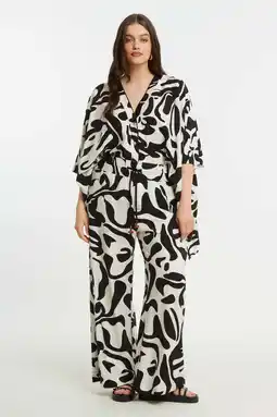 Wehkamp Mat Fashion highwaist broek zwart aanbieding