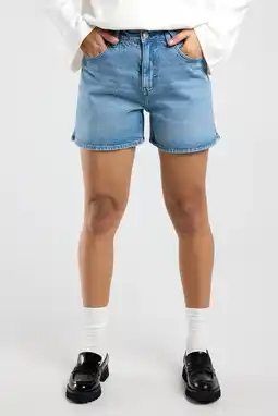 Wehkamp America Today denim regular highwaist short medium blue denim aanbieding