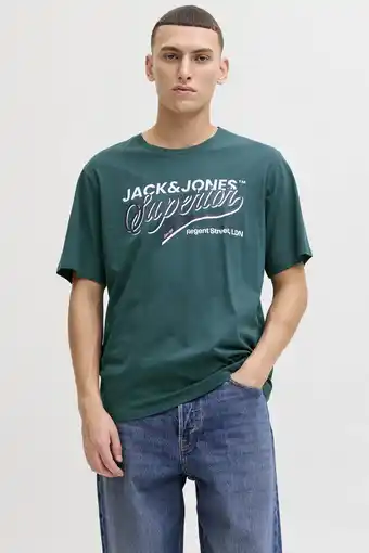 Wehkamp JACK & JONES ESSENTIALS regular T-shirt petrol aanbieding