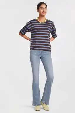 Wehkamp Anytime high waist flared jeans gewassen blauw aanbieding