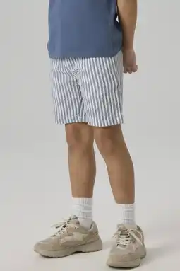 Wehkamp NAME IT KIDS regular gestreepte casual short blauw aanbieding