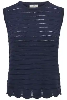 Wehkamp JDY top donkerblauw gebreid aanbieding