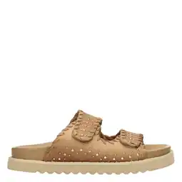 Wehkamp POSH by Poelman Nena leren slippers beige aanbieding