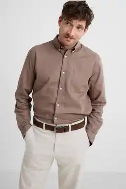 Wehkamp Matinique regular casual overhemd met linnen bruin aanbieding