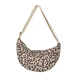 Wehkamp Sarlini doorgestikte crossbody tas met panterprint beige/zwart aanbieding
