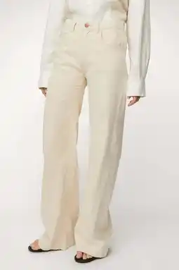 Wehkamp Lois Rosa-R highwaist wide leg jeans beige aanbieding