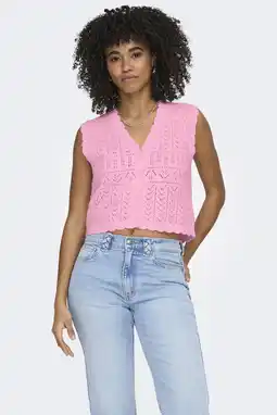 Wehkamp ONLY top gebreid roze aanbieding