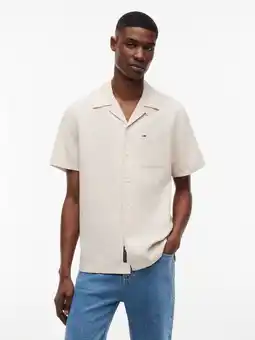 Wehkamp Tommy Jeans regular casual overhemd met linnen ecru aanbieding