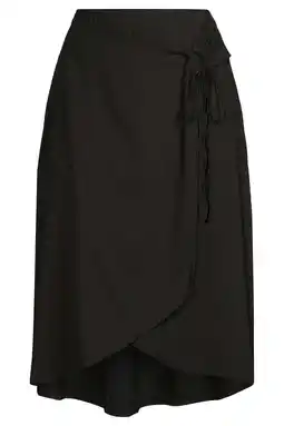 Wehkamp GREAT LOOKS crinkle maxi wikkelrok zwart aanbieding