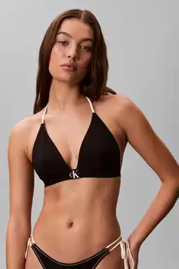 Wehkamp Calvin Klein voorgevormde triangel bikinitop zwart aanbieding