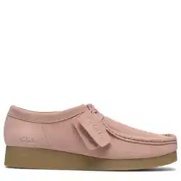 Wehkamp Clarks Wallabee evo suède veterschoenen lichtroze aanbieding