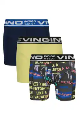 Wehkamp Vingino boxershort - donkerblauw/geel (set van 3) aanbieding