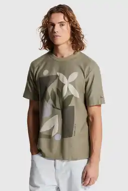 Wehkamp Cast Iron regular T-shirt grijsgroen aanbieding