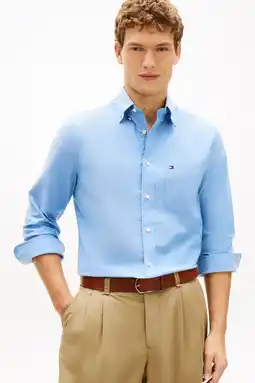 Wehkamp Tommy Hilfiger slim casual overhemd lichtblauw aanbieding