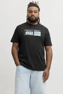 Wehkamp JACK & JONES PLUS SIZE regular fit T-shirt met print - zwart aanbieding