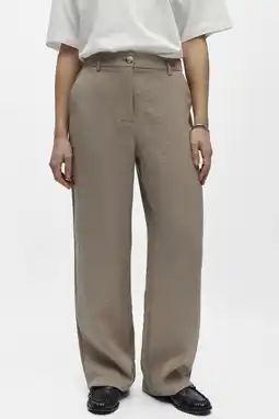 Wehkamp OBJECT wide leg regularwaist casual broek taupe aanbieding