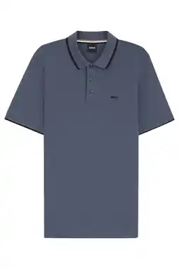 Wehkamp BOSS regular polo grijsblauw aanbieding