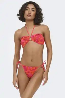 Wehkamp ONLY voorgevormde bikini set met print rood/oranje/roze aanbieding