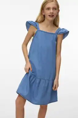 Wehkamp VERO MODA GIRL A-lijn jurk light blue denim aanbieding