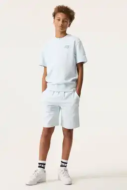 Wehkamp Garcia relaxed regularwaist sweatshort lichtblauw aanbieding