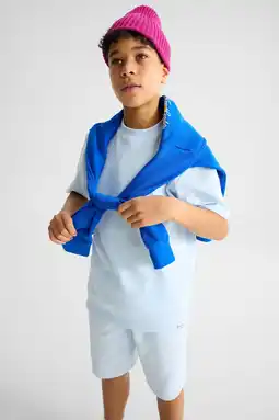Wehkamp Garcia relaxed regularwaist sweatshort lichtblauw aanbieding