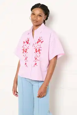 Wehkamp LOLALIZA gestreepte blouse lichtroze aanbieding