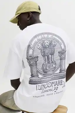 Wehkamp JACK & JONES ORIGINALS relaxed T-shirt met backprint wit aanbieding
