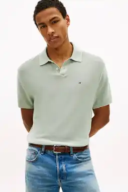 Wehkamp Tommy Hilfiger relaxed polo gebreid groen aanbieding