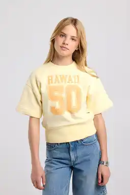 Wehkamp America Today T-shirt met print en tekst - lichtgeel aanbieding