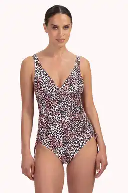 Wehkamp Cyell badpak zwart/ecru/roze aanbieding