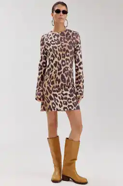 Wehkamp HARPER & YVE korte jurk met dierenprint bruin aanbieding