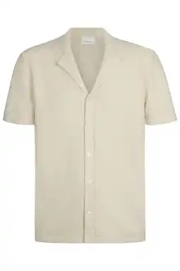 Wehkamp Profuomo regular casual overhemd ecru fijn gebreid aanbieding