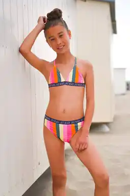 Wehkamp Just Beach triangel bikini Bali oranje/groen/geel aanbieding