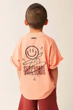 Wehkamp Tumble 'n Dry T-shirt met backprint zalm aanbieding