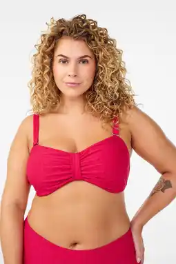 Wehkamp Zizzi voorgevormde strapless bandeau bikinitop Salina rood aanbieding