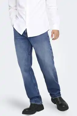 Wehkamp ONLY & SONS straight leg jeans ONSEDGE medium blue denim aanbieding