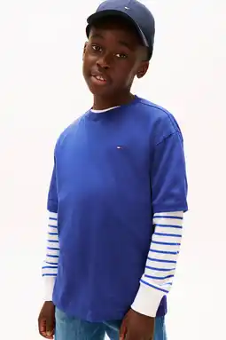 Wehkamp Tommy Hilfiger T-shirt kobaltblauw aanbieding