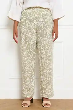 Wehkamp LOLALIZA straight fit gebloemde broek - lichtgroen aanbieding