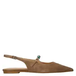 Wehkamp Inuovo suède slingback loafers met kraaltjes bruin aanbieding